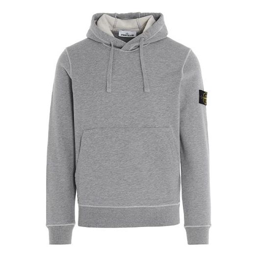 STONE ISLAND Garment Dyed Popover Hoodie 'Grey Marl' 741564151-V0M64