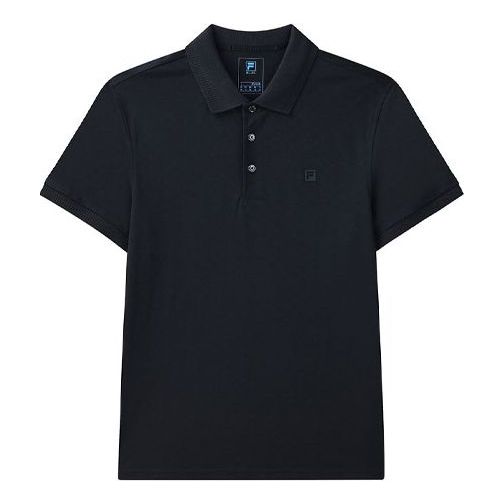 FILA Casual Solid Color Breathable Short Sleeve Polo Shirt Navy Blue F11M122132F-NV