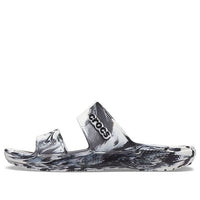 Crocs Classic Clog Marble Beach Sports Slippers Unisex White Black 207701-103