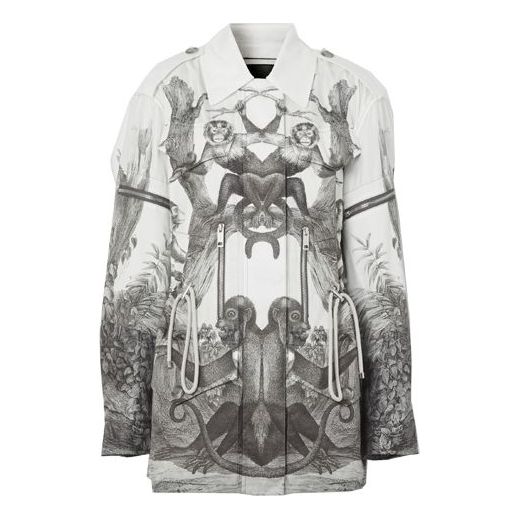 Burberry Monkey Print Silk and Cotton Gabardine Field Jacket 45640731