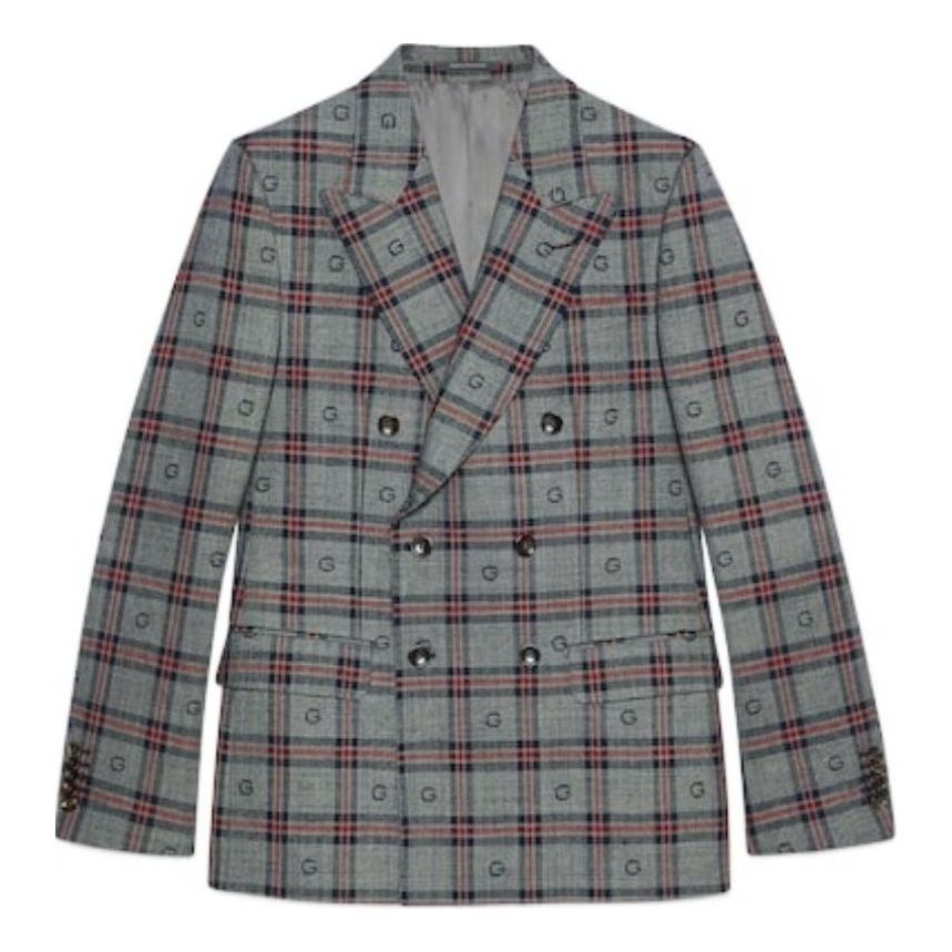 Gucci G Check Wool Jacket 'Grey Blue' 770378-ZAOV3-1102
