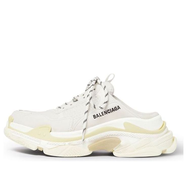 Balenciaga Triple S Mules 'White Double Foam and Mesh' 755687W3SM29097