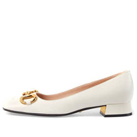 (WMNS) Gucci Ballet Flat with Horsebit 'White Leather' 645600-C9D00-9022