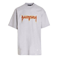 Balenciaga Metallica Short Sleeve T-Shirt Oversized Fit 'White Orange' 694576TMV880901