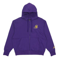 Men's Jordan NBA Los Angeles Lakers Long Sleeves Hooded Zipper Cardigan Fleece Jacket Purple DB1880-504