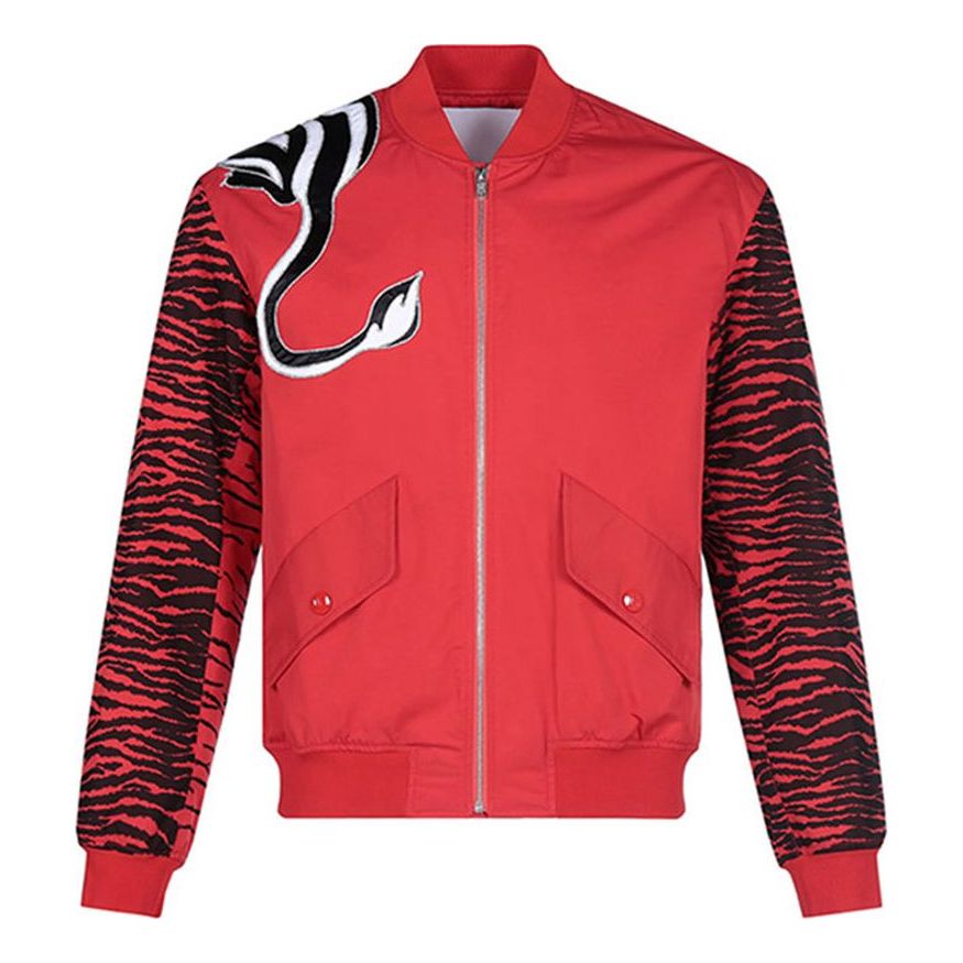 Men's KENZO x Kansaiyamamoto Crossover Embroidered Pattern aviator Jacket Red FB55BL1931KA-21