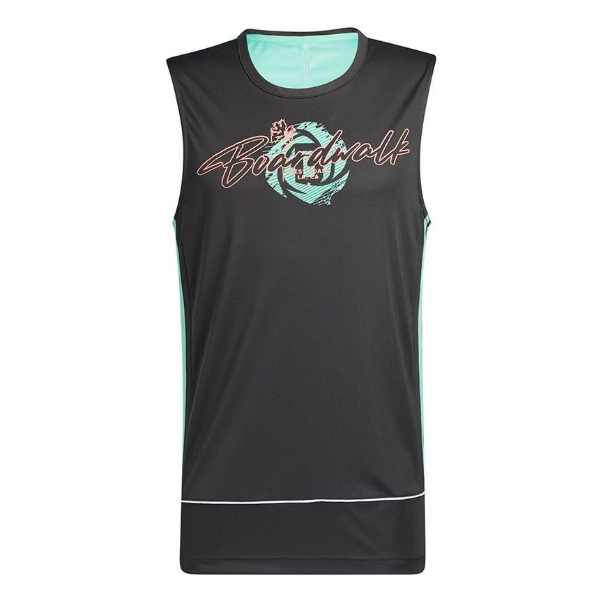 adidas Bw Rose Tank Printing Basketball Sports Vest Black GP9771