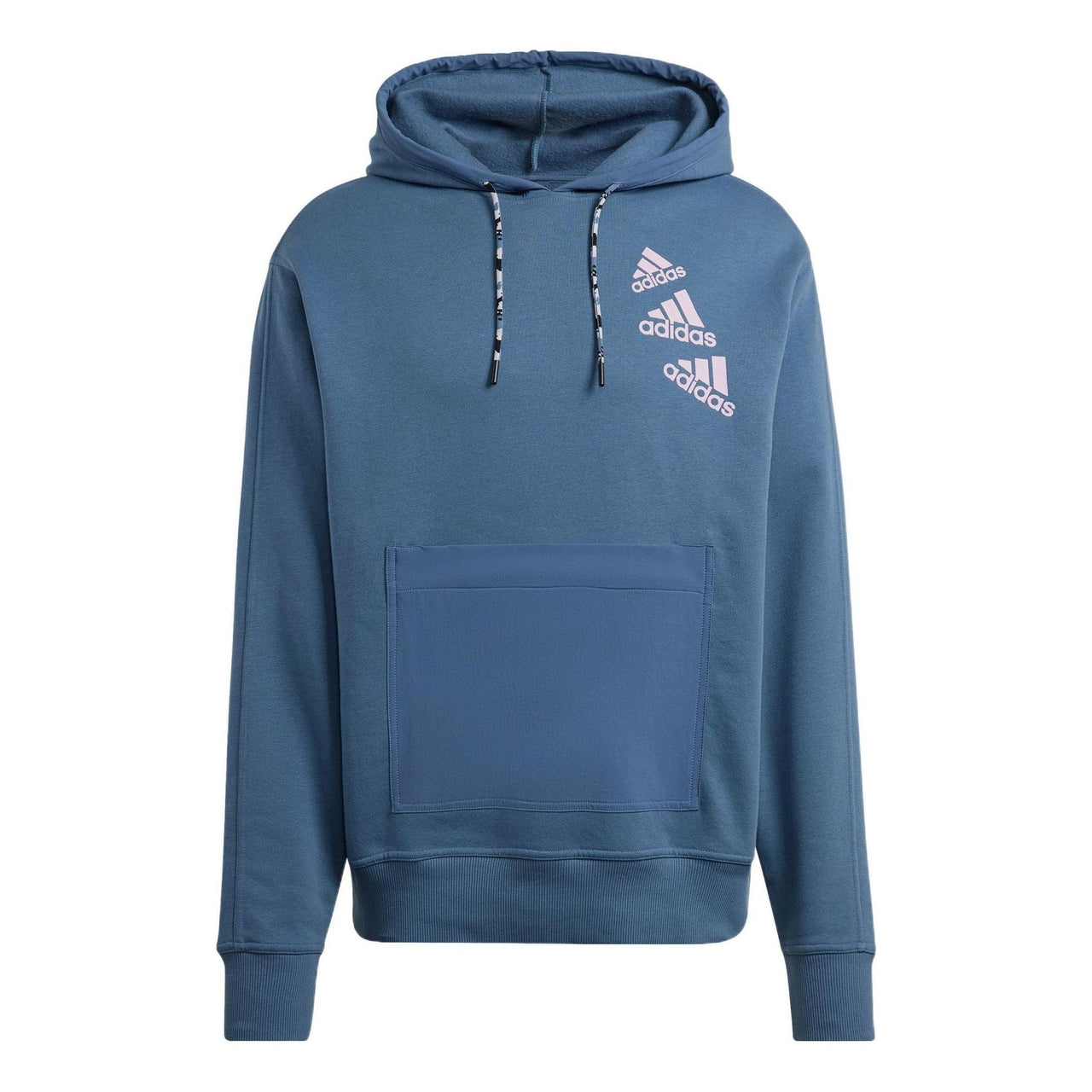 adidas Solid Color Brand Drawstring Hooded Long Sleeves Hoodie Unisex Blue HL9382