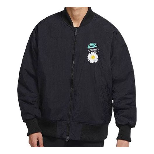 Men's Nike Daisy Printing Sports Training Padded Black Jacket DM5019-010