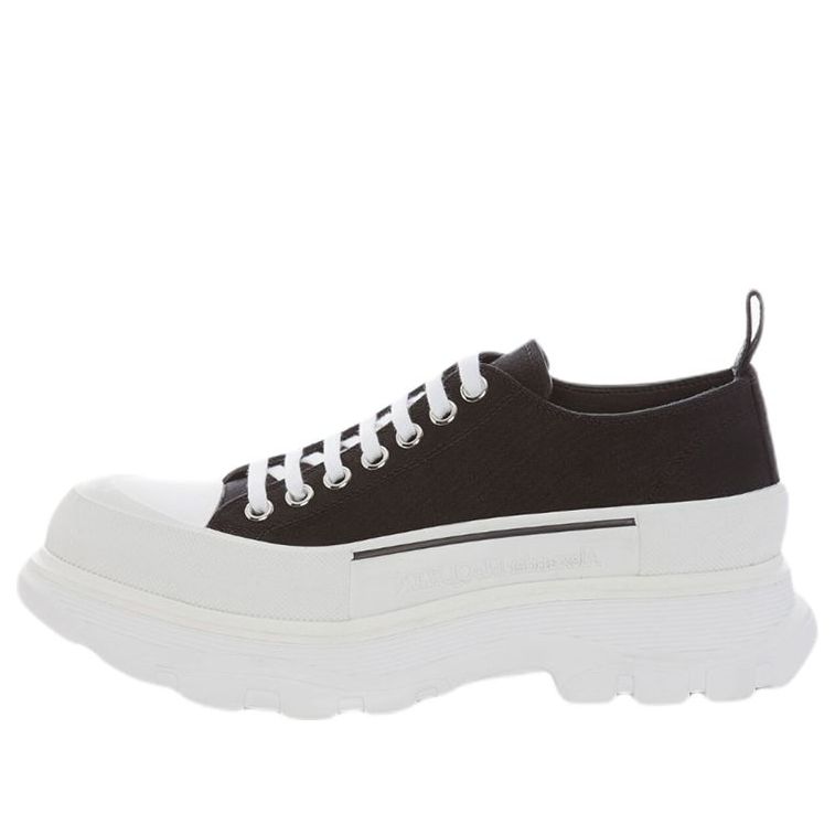 (WMNS) Alexander McQueen Tread Slick Low Lace Up 'Black White' FW21 611705W4MV21070