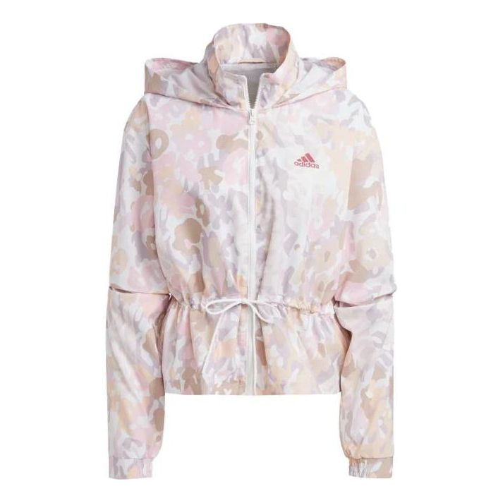 (WMNS) adidas Graphic Windbreaker 'White Pink' IC0555