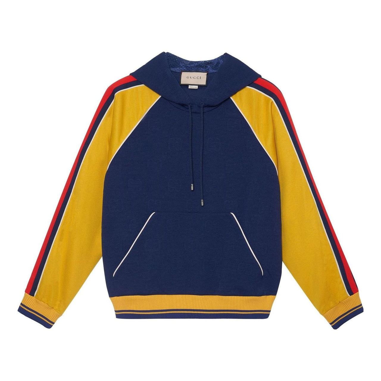 Gucci GG Jacquard Hooded Sweatshirt 'Blue Yellow' 676100-XJDVW-4462