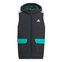 (GS) adidas Reversible Down Vest 'Black Green' HY0565