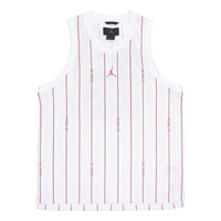 Air Jordan Stripe Logo Loose Breathable Mesh Sports Vest White DM1381-100