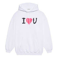 (WMNS) Balenciaga SS21 Printing Hoodie White 578135TJVL69040