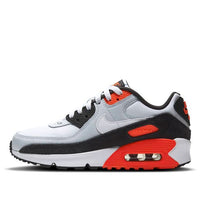 (GS) Nike Air Max 90 Leather 'Grey Bright Crimson' CD6864-012