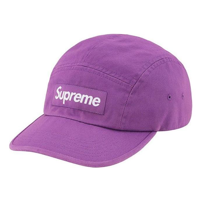 Supreme Washed Chino Twill Camp Cap 'Purple White' SUP-SS21-436