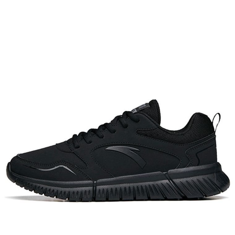 ANTA Running Series Sneakers Leather 'All Black' 912035527R-11