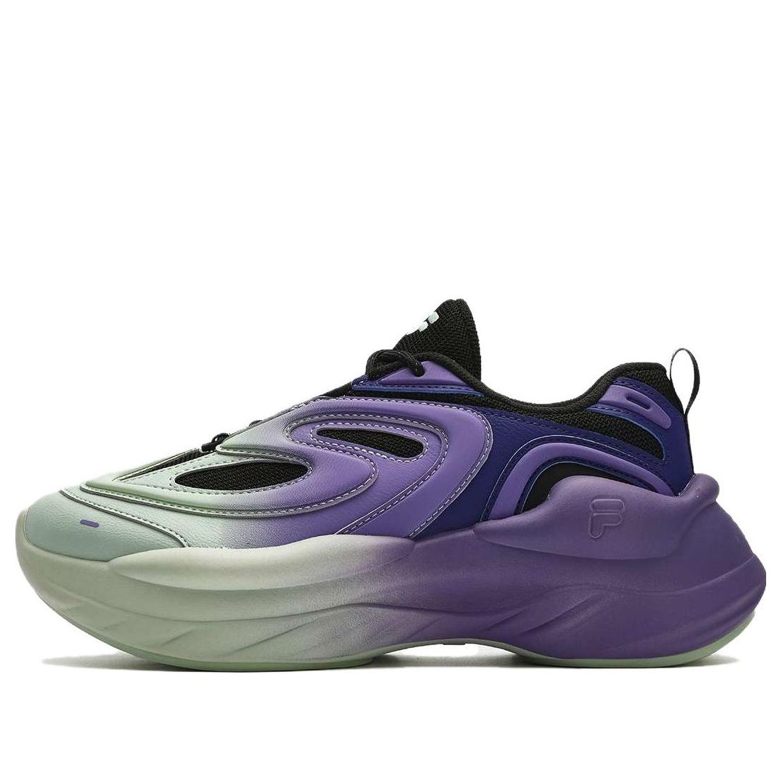 (WMNS) FILA FUSION Fashion Daddy Shoes 'Green Purple Black' T12W341115FFD