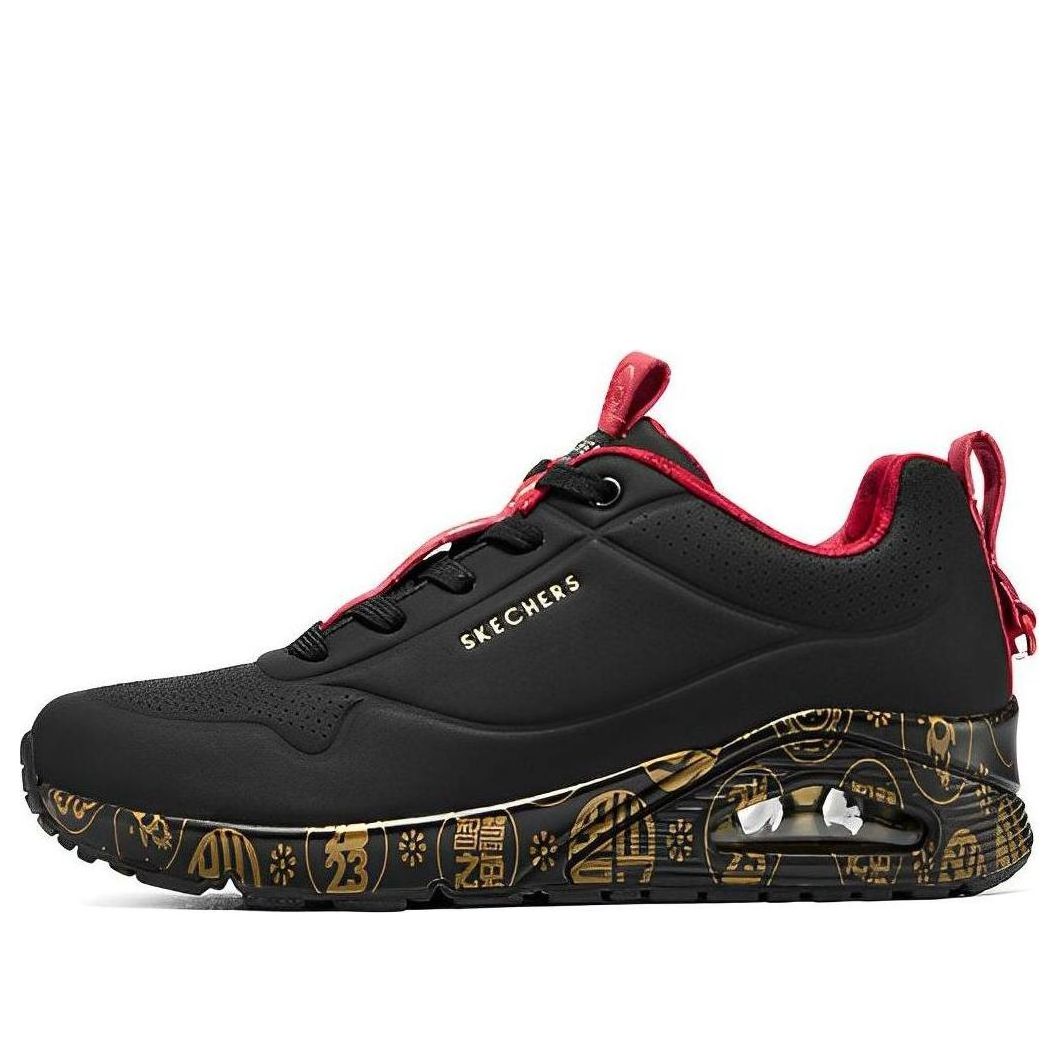 (WMNS) Skechers 2023 Year of the Rabbit Uno Celebrat-Airy Athletic Sneakers 'Black Red Gold' 896164-BKRD