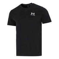 Under Armour Logo Embroidered Heavyweight Short Sleeve T-shirt 'Black White' 1373997-001