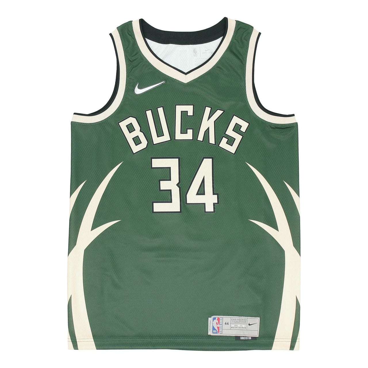 Nike NBA Retro Basketball Jersey/Vest SW Fan Edition Milwaukee Bucks Alphabet 34 Green Army green CN9939-323