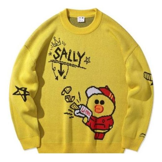 Li-Ning x LINE FRIENDS Graphic Crew Neck Sweater 'Yellow' AMBQ046-2