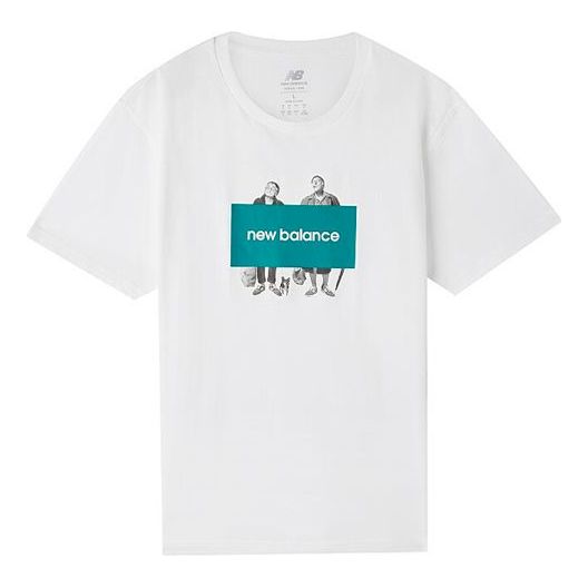 New Balance Men's New Balance Creative Logo Round Neck Short Sleeve White AMT83535-WT