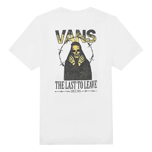 Vans Back Printing Short Sleeve Couple Style White VN0A4P5AWHT