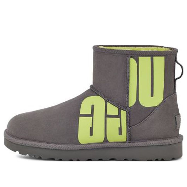 (WMNS) UGG Mini Broken Logo Boot 'Grey Neon Green' 1127051-CKLM