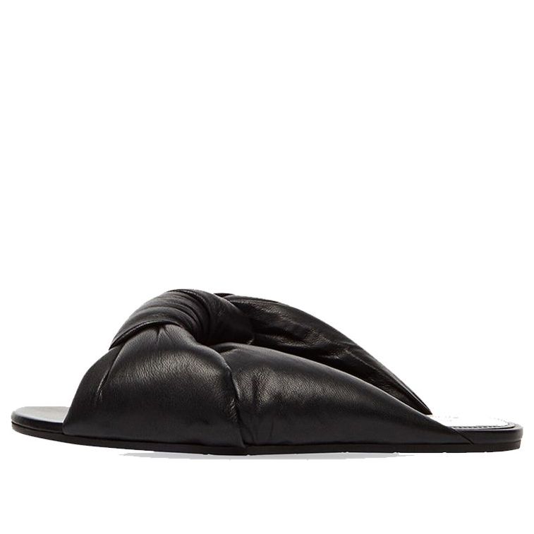 (WMNS) Balenciaga Drapy Flat Sandals 'Black' 636576WA2M01000