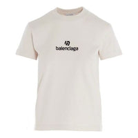 Balenciaga Logo Round-neck Tee Grey/White 612964TJVD99054