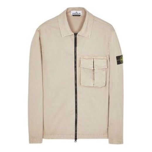 STONE ISLAND Stretch Cotton Over Shirt 'Beige' 781510304-V0192