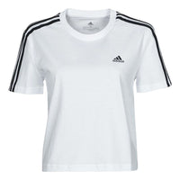 (WMNS) adidas Essentials Loose 3-Stripes Cropped T-Shirt Asia Sizing 'White Black' GL0778