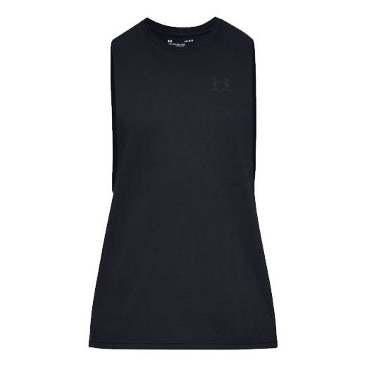 Under Armour Sportstyle Left Chest Cut-Off Tank Top 'Black' 1329286-001