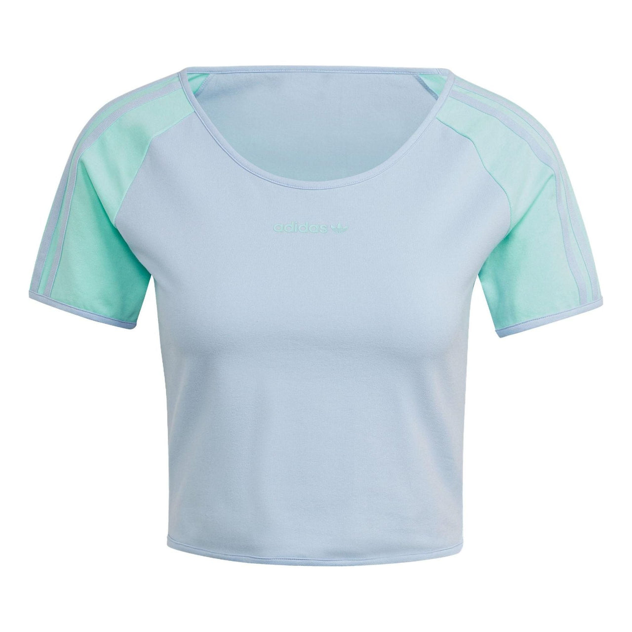(WMNS) adidas originals Island Club Short T-Shirt 'Blue Dawn Easy Green' IT8154