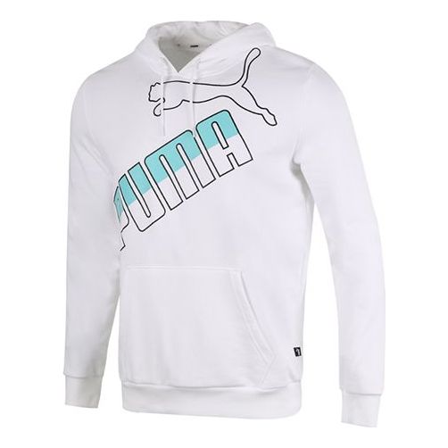 PUMA Athleisure Casual Sports Colorblock Printing Logo hooded Knit White 588667-02