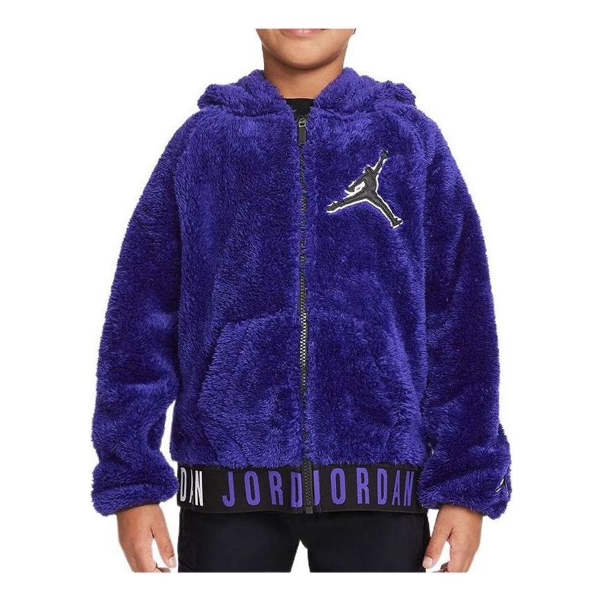 (GS) Air Jordan Jumpman Fur Jacket 'Purple Blue' HA5337-400
