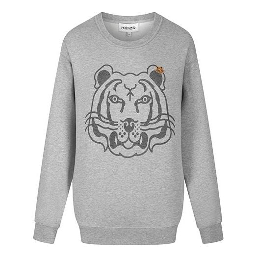 (WMNS) KENZO FW21 Tiger Head Printing Cotton Hoodie Gray FB62SW8314MO-94