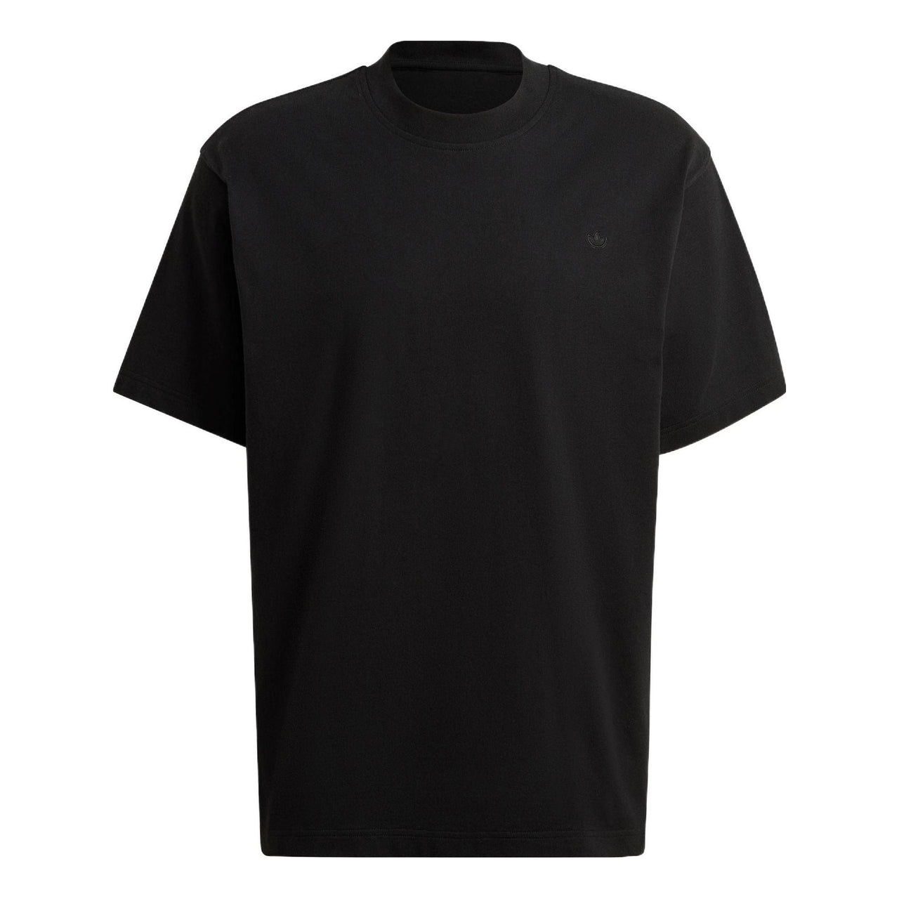Men's adidas Solid Color Round Neck Pullover Short Sleeve Casual Black T-Shirt HK2890