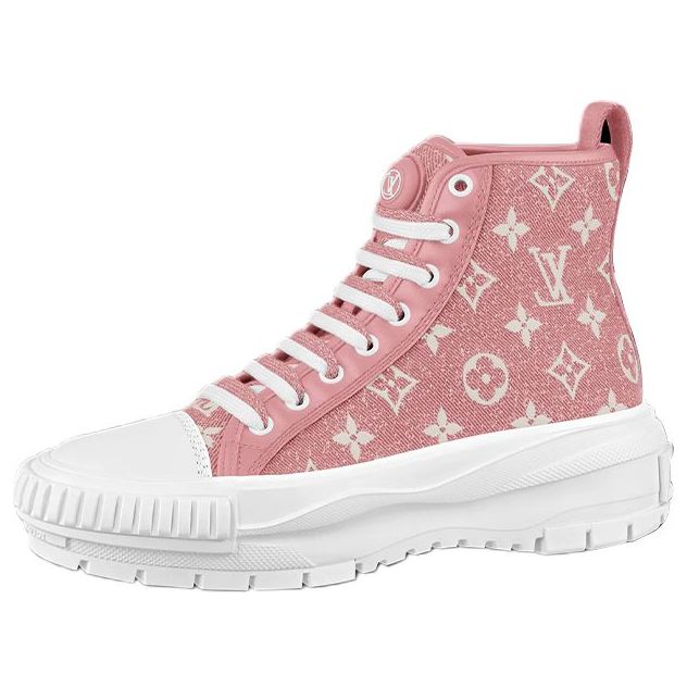 (WMNS) LOUIS VUITTON LV Squad Ankle Sneakers 'Pink Monogram' 1A9S1G