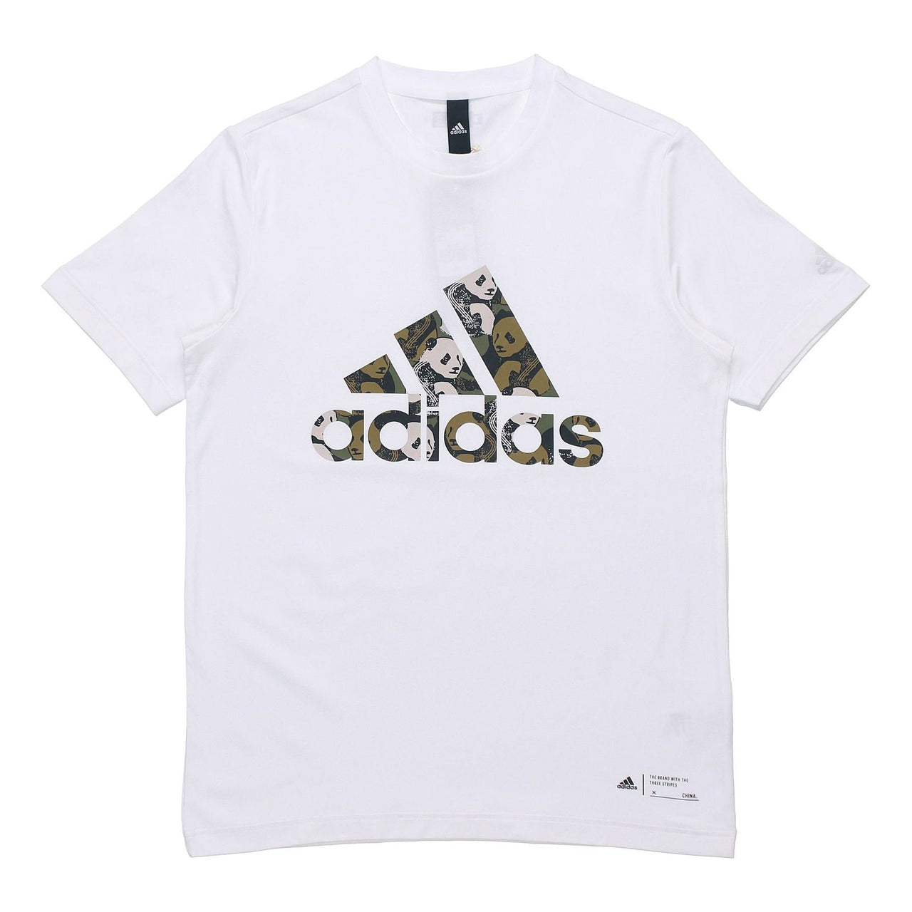adidas China Tee M Panda Crew Neck Sports Short Sleeve White GP1849
