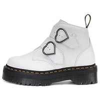(WMNS) Dr.Martens Devon Heart Leather Platform Boots 'White' 26439100