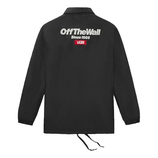 Vans Back Alphabet Logo Printing Jacket Couple Style Black VN0A489UBLK