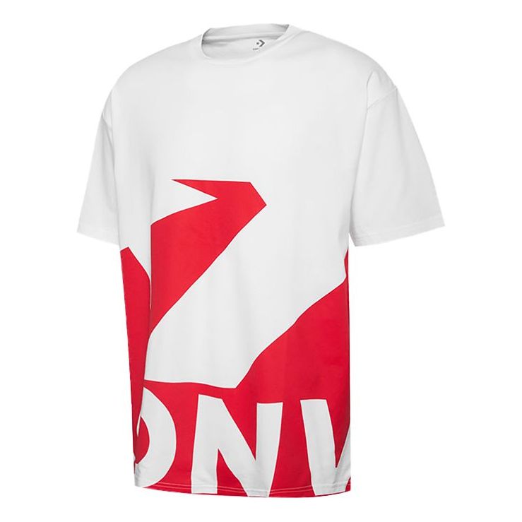 Men's Converse Contrasting Colors Printing Sports Short Sleeve Red T-Shirt 10018381-A02
