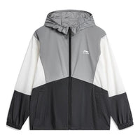 Li-Ning Color Block Windbreaker 'White Grey Black' AFDU363-1