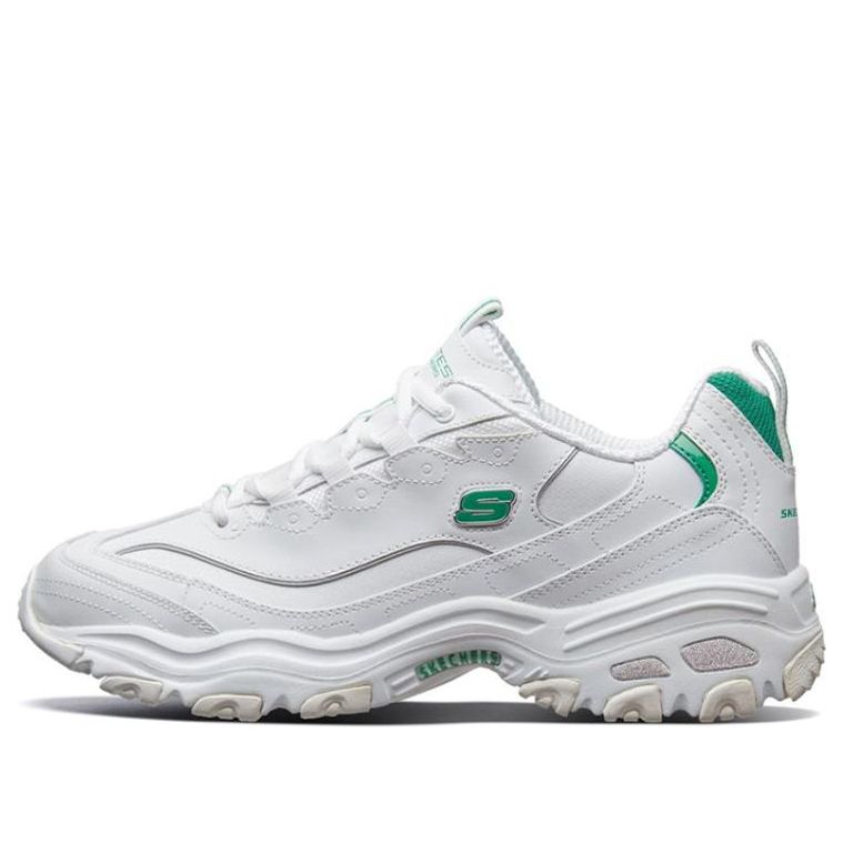 Skechers D'lites 1.0 Running Shoes White/Green 52676-WGR