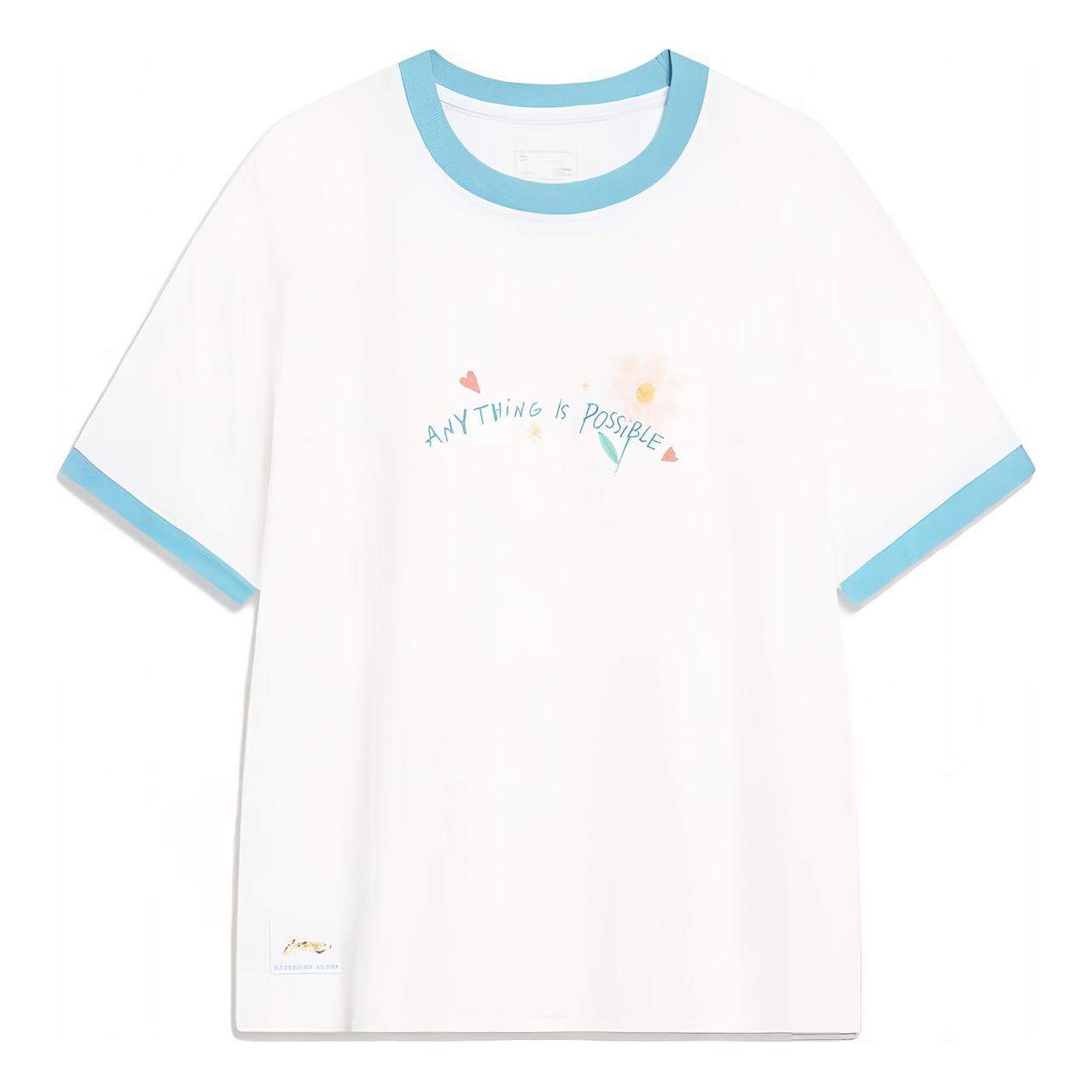 (WMNS) Li-Ning Anything Is Possible Graphic T-shirt 'White Blue' AHST488-1