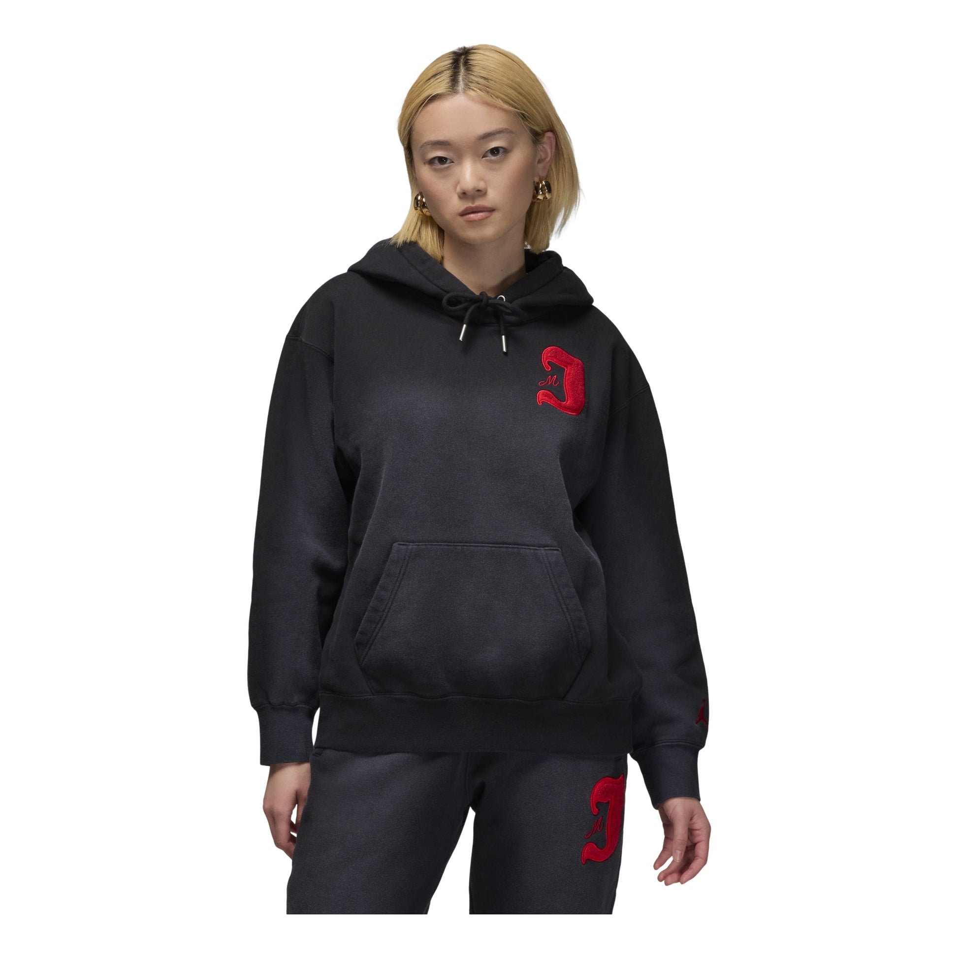 (WMNS) Air Jordan Flight Fleece Satin-Lined Hoodie Asia Sizing 'Black' FV7063-010