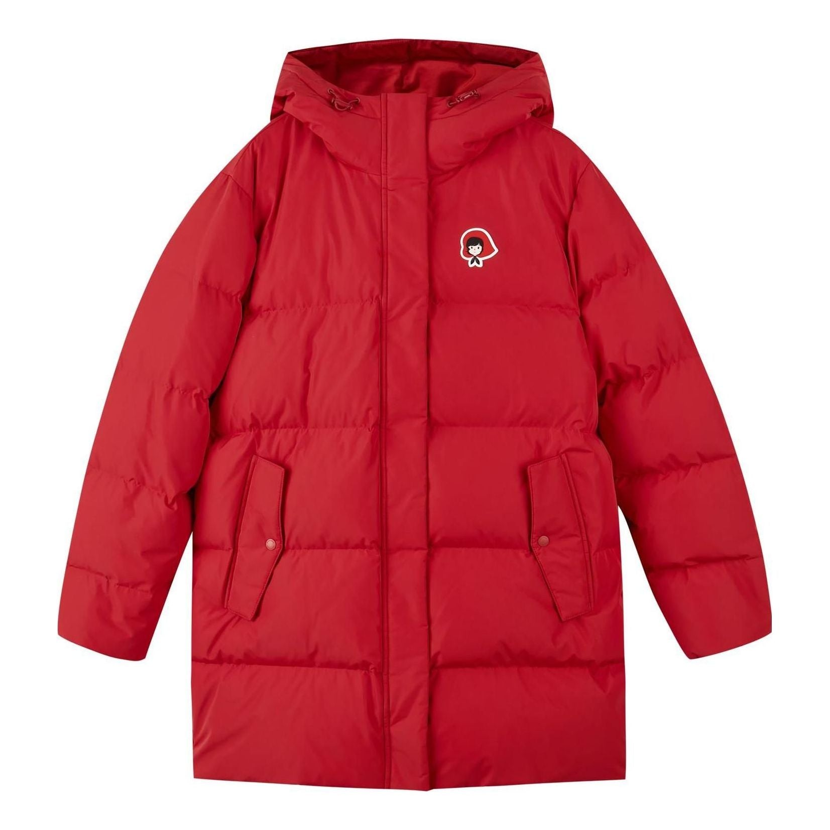 (WMNS) Skechers Graphic Long Down Jacket 'Red' L422W091-01KV